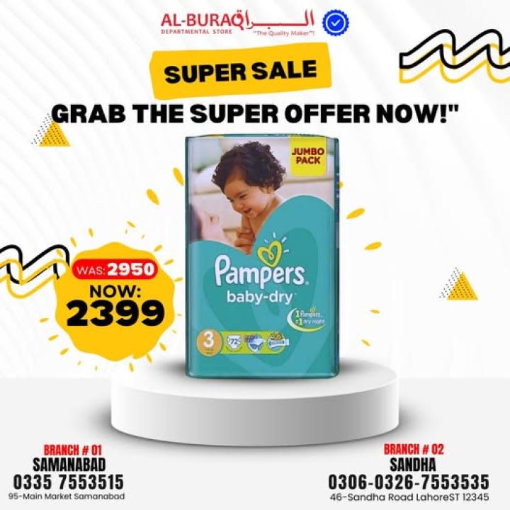 Pampers - Extra Absorb Channels Baby Dry – 32 Diapers | Jumbo Pack